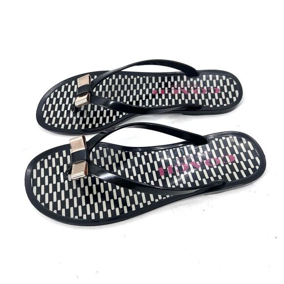 COACH Landon Black Thong Flip Flop Sandals - Picture 3 of 8